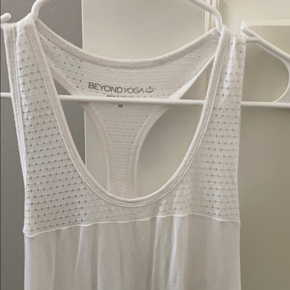 Beyond Yoga white eyelet tank